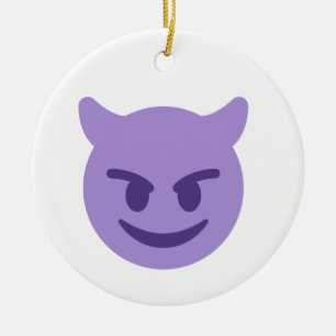 djävulen emoji julgransprydnad keramik
