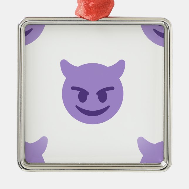 djävulen emoji julgransprydnad metall (Framsidan)