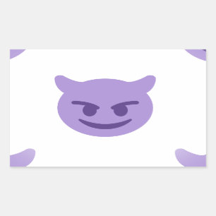 djävulen emoji rektangulärt klistermärke