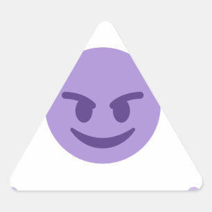 djävulen emoji triangelformat klistermärke