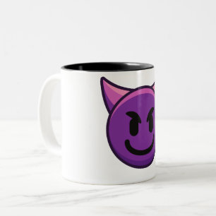 Djävulen Emoji tryckt tvåtonskaffe Mugg