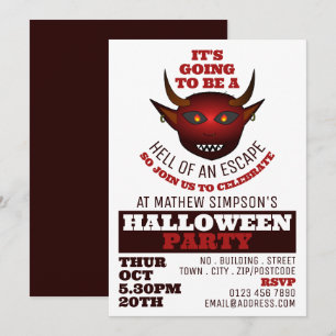 Djävulen Fan Theme, Escape Room Halloween fest Inbjudningar