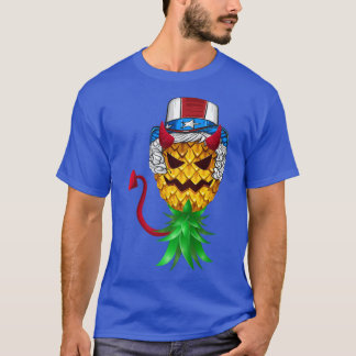 Djävulen farbror Sam Hat uppifrån och ned Pineappl T Shirt