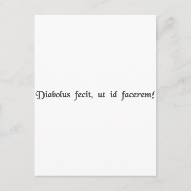 Djävulen fick mig att göra det! vykort (Framsida)