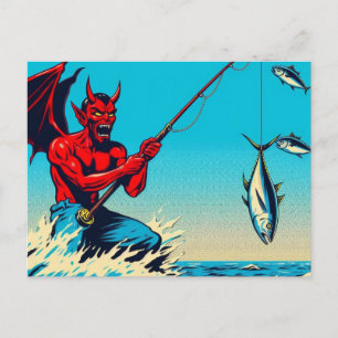 Djävulen Fiske efter tonfisk Vykort