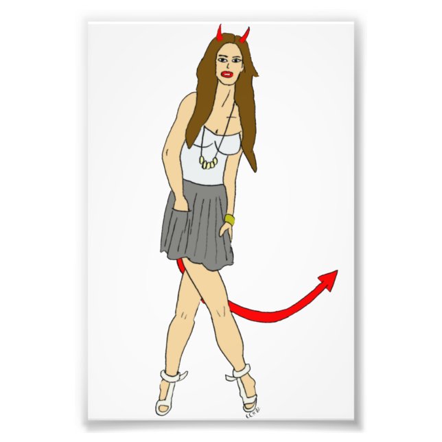 djävulen flicka fototryck (Framsidan)