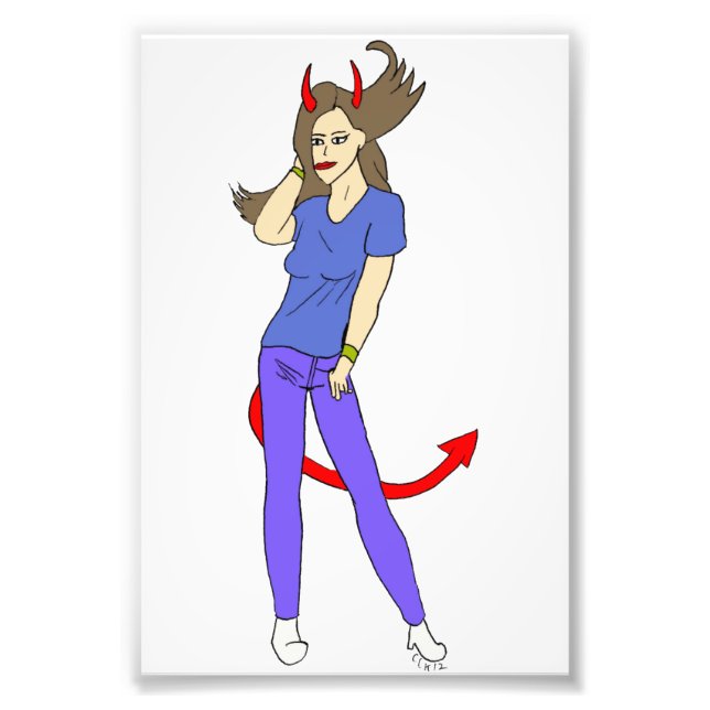 djävulen flicka fototryck (Framsidan)