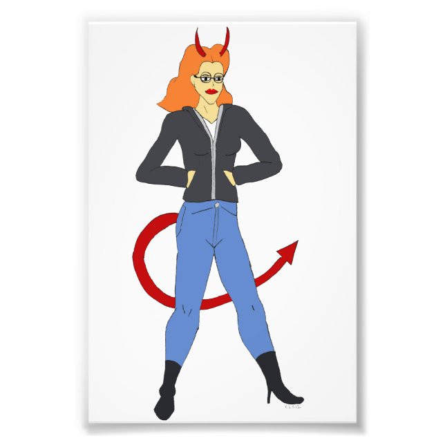 djävulen flicka fototryck (Framsidan)