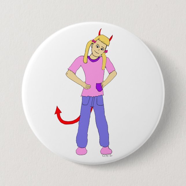 djävulen flicka knapp (Framsida)