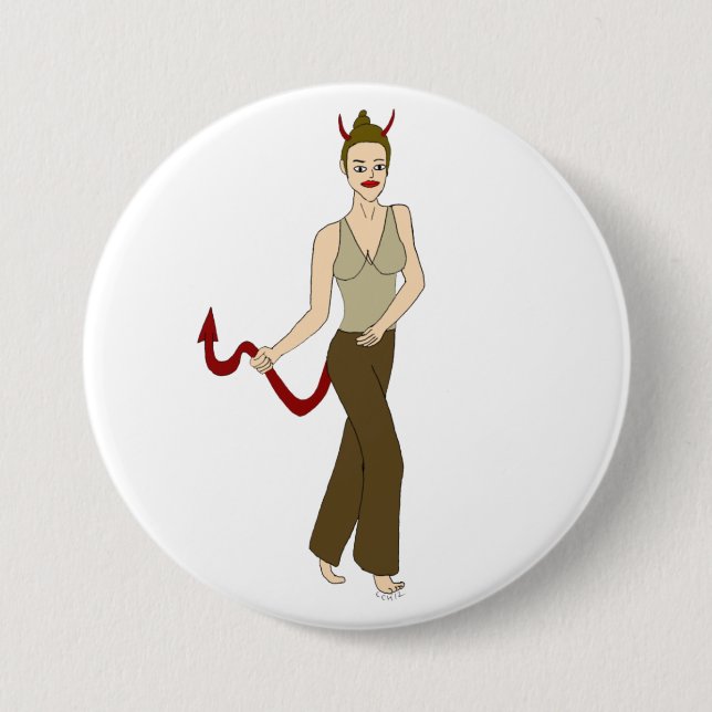 djävulen flicka knapp (Framsida)