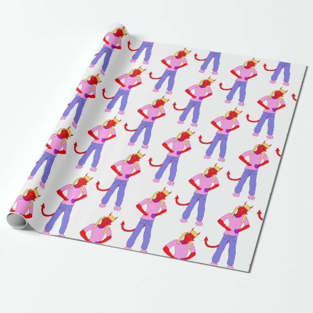 djävulen flicka presentpapper (Utrullad)