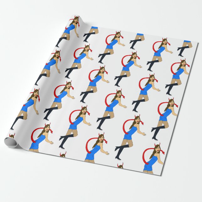 djävulen flicka presentpapper (Utrullad)