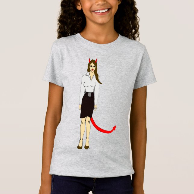 djävulen flicka t shirt (Framsida)