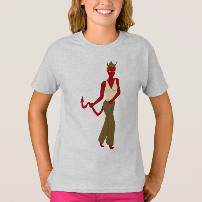 djävulen flicka t shirt (Framsida)