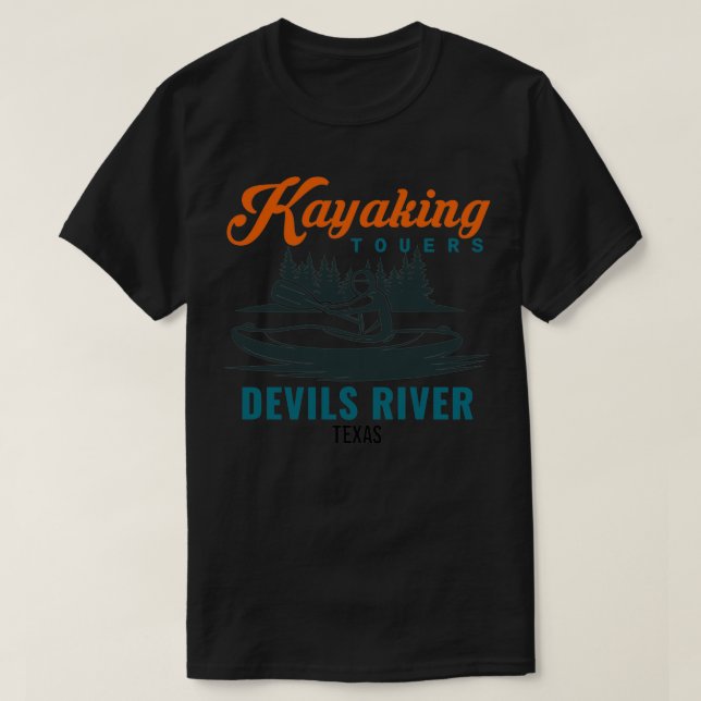 djävulen flodtexas kayaktura canoeing t shirt (Design framsida)