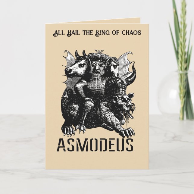 Djävulen förkroppsligad illustration Asmodeus Kort (Framsida)