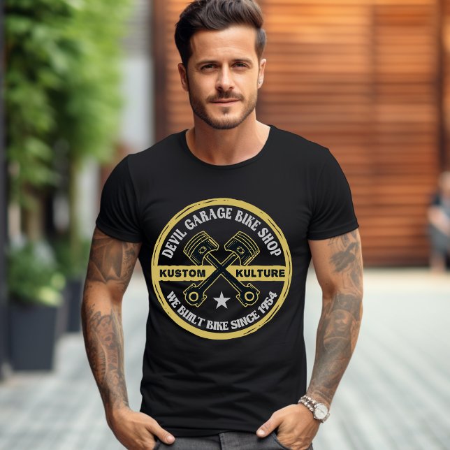 Djävulen Garage Bike Shop T-Shirt (Skapare uppladdad)