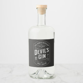 Djävulen Gin Label Sticker Spritflaskor Etikett