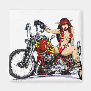 Djävulen Girl Biker Magnet