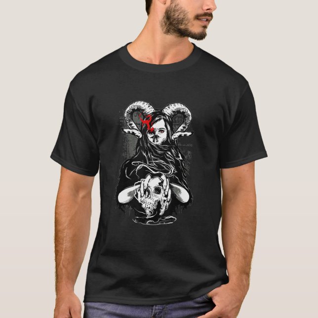 Djävulen Girl Bones Skull Creature Soul Diablo Dar T Shirt (Framsida)