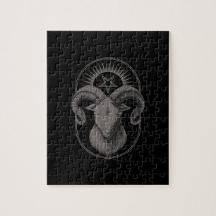 Djävulen goat Pentagram Baphomet Satan Occult Sat Pussel