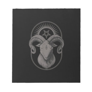 Djävulen Goat Pentagram Baphomet Satan Occult Sata Anteckningsblock