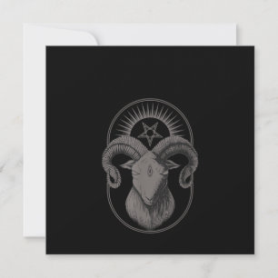 Djävulen goat Pentagram Baphomet Satan Occult Sata Inbjudningar