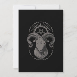 Djävulen Goat Pentagram Baphomet Satan Occult Sata Julkort