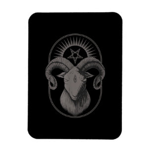 Djävulen Goat Pentagram Baphomet Satan Occult Sata Magnet