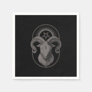 Djävulen Goat Pentagram Baphomet Satan Occult Sata Pappersservett