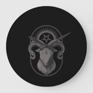Djävulen goat Pentagram Baphomet Satan Occult Sata Stor Klocka