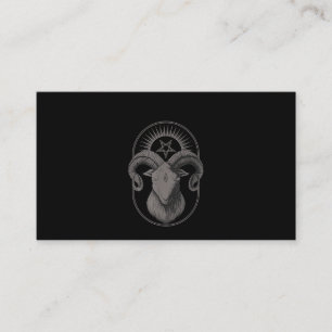 Djävulen Goat Pentagram Baphomet Satan Occult Sata Visitkort
