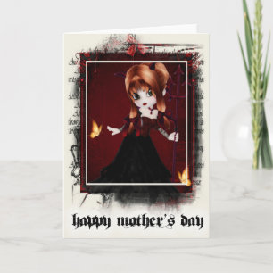 Djävulen Goth Girl d3 Lycklig Mors dag Card Kort