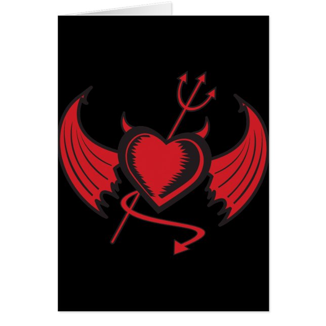 Djävulen Heart Hälsningskort (Framsidan)