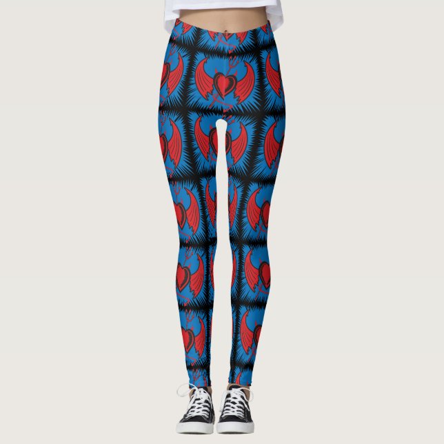 Djävulen Hearts Leggings (Framsida)