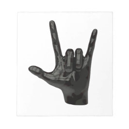 djävulen horns hand anteckningsblock