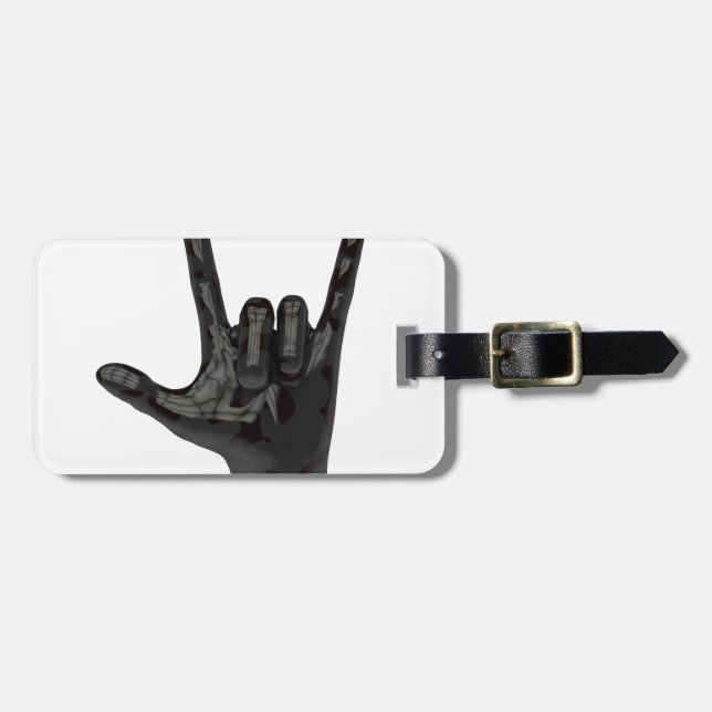 djävulen horns hand bagagebricka (Horisontell Framsida)