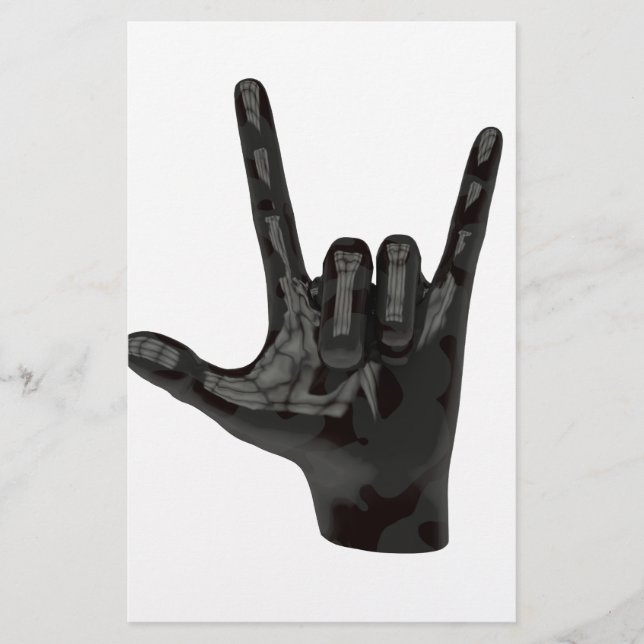 djävulen horns hand brevpapper (Framsida)