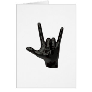 djävulen horns hand hälsningskort