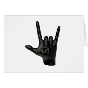 djävulen horns hand hälsningskort