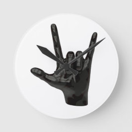 djävulen horns hand rund klocka