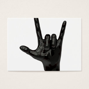 djävulen horns hand visitkort