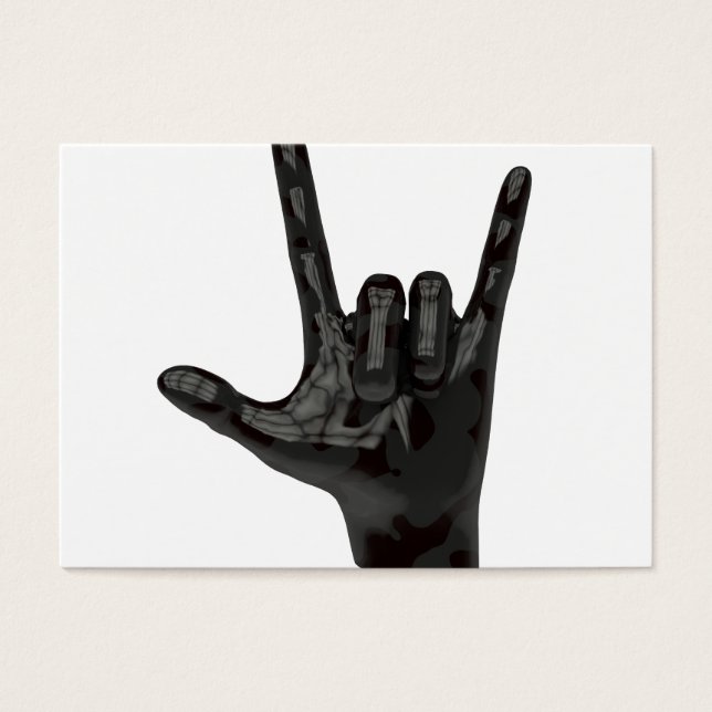 djävulen horns hand visitkort (Framsidan)