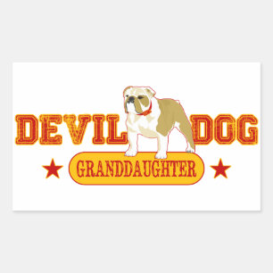 Djävulen Hund-familjen Rektangulärt Klistermärke