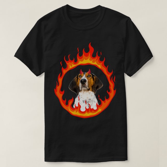 Djävulen Hund Treeing Walker Coonhound T Shirt (Design framsida)