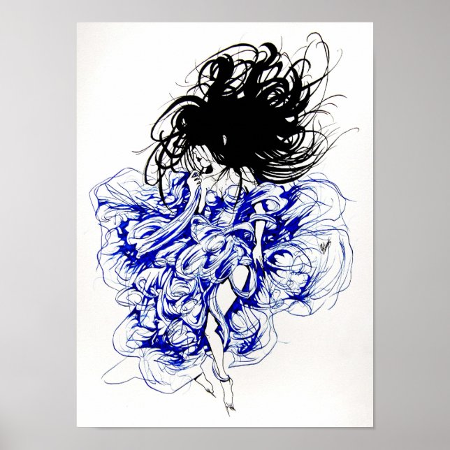 Djävulen i en blå säng poster (Framsidan)