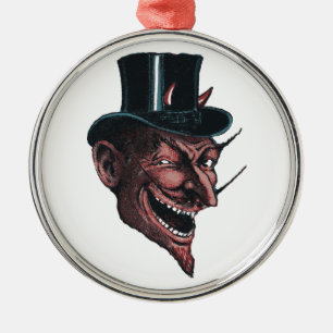 Djävulen i en Tophat prydnad Julgransprydnad Metall