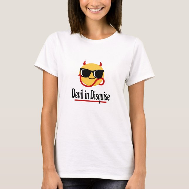 djävulen i förtäckt Emoji Hett Trendig Funny T Shirt (Framsida)