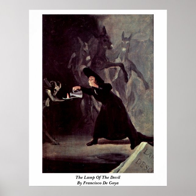Djävulen lampa av Francisco de Goya Poster (Framsidan)