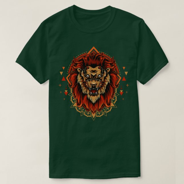 Djävulen Lejont med Arg Ansikte T Shirt (Design framsida)